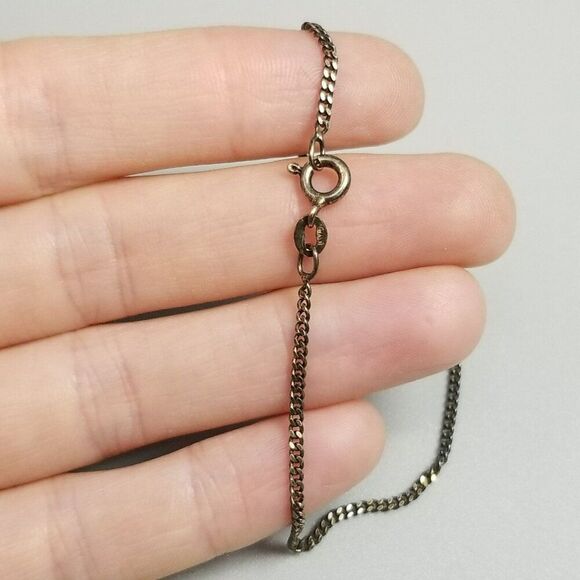 Vintage Sterling Silver 7 Inch Chain Bracelet, 925 Milor, Tarnished Estate - Picture 1 of 8